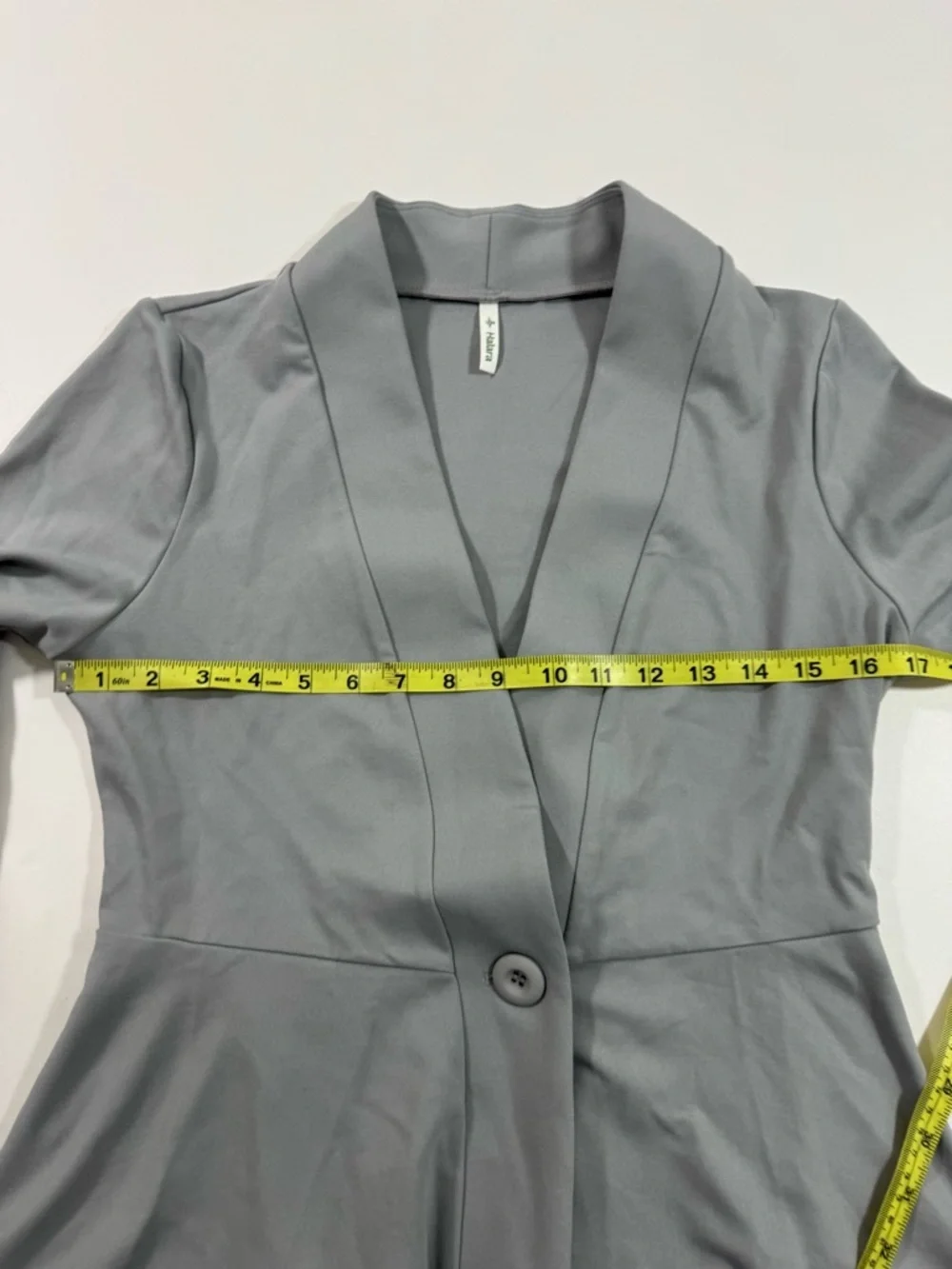 New Halara V Neck Single Button Peplum Jacket Earthy Grey - Picture 8 of 8